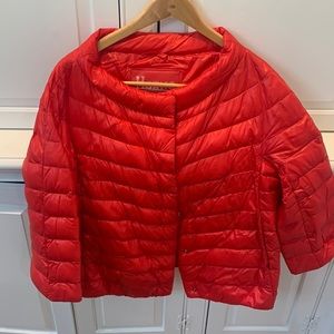 Adorable red herno 3/4 sleeve light weight puffer size 46 XL.